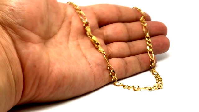 Amazon.com: Jewelry Affairs 10k Yellow Real Solid Gold Figaro